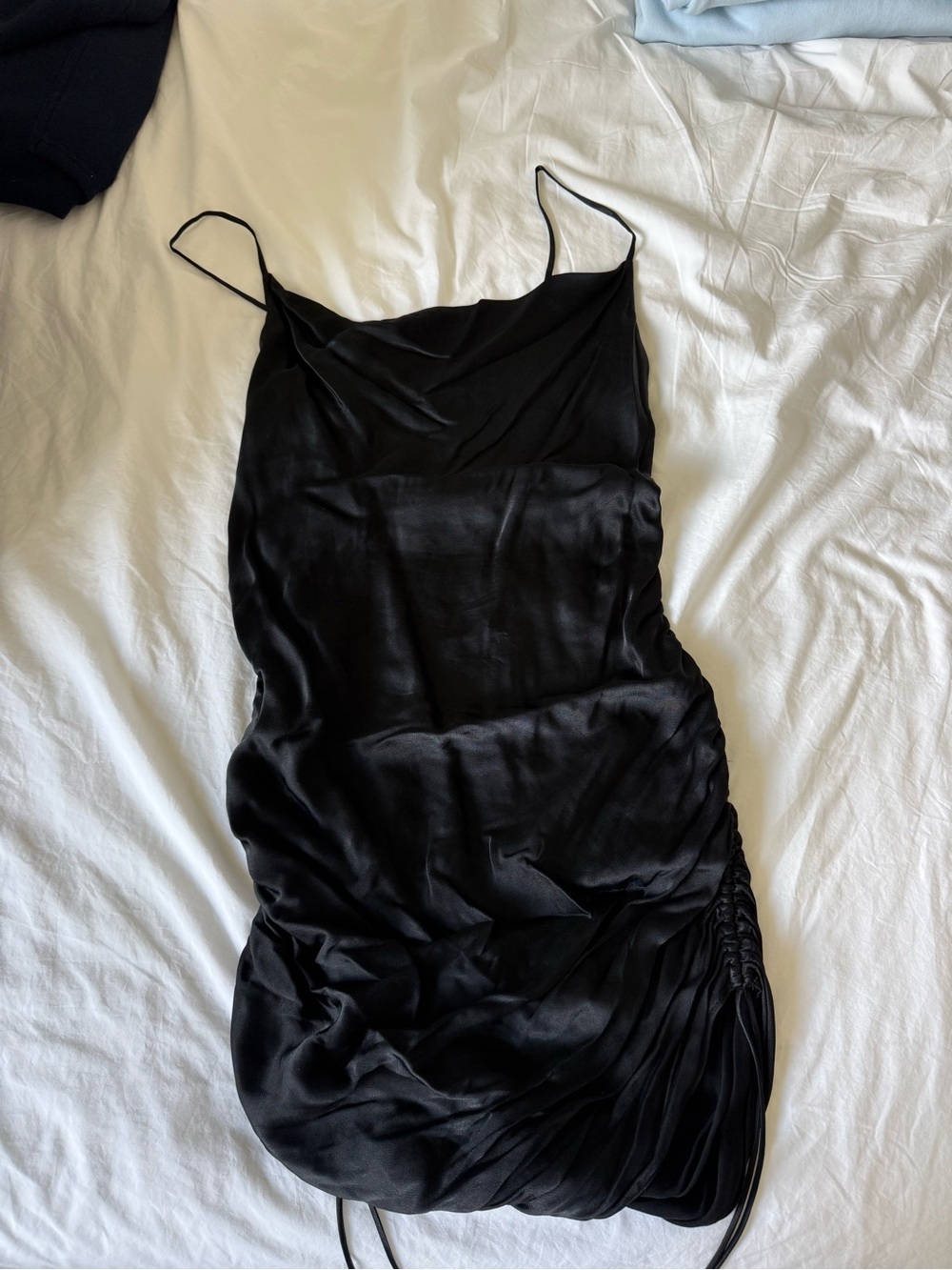 Aritzia Black Satin Slip Dress with Adjustable Straps